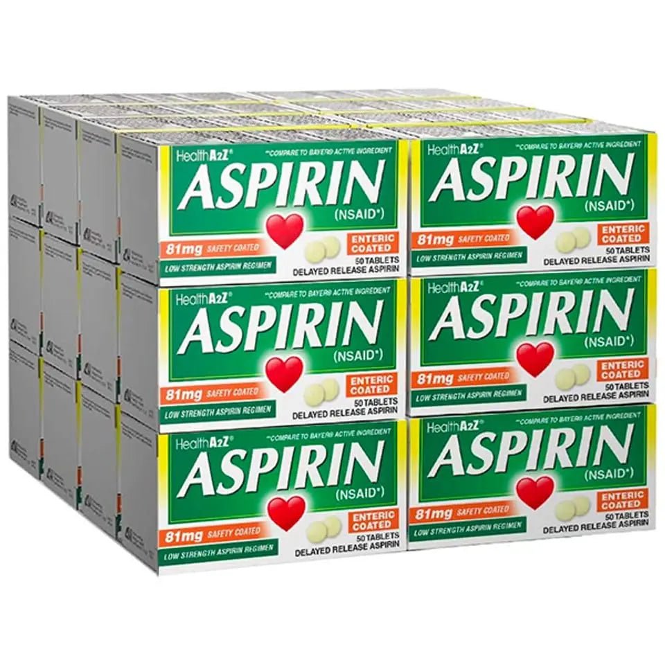 HealthA2Z Aspirin 81mg Low Strength | Enteric Coated | 24 Packs of 40 Counts (960 Tablets Total) | Value Package - dailyvitalstore