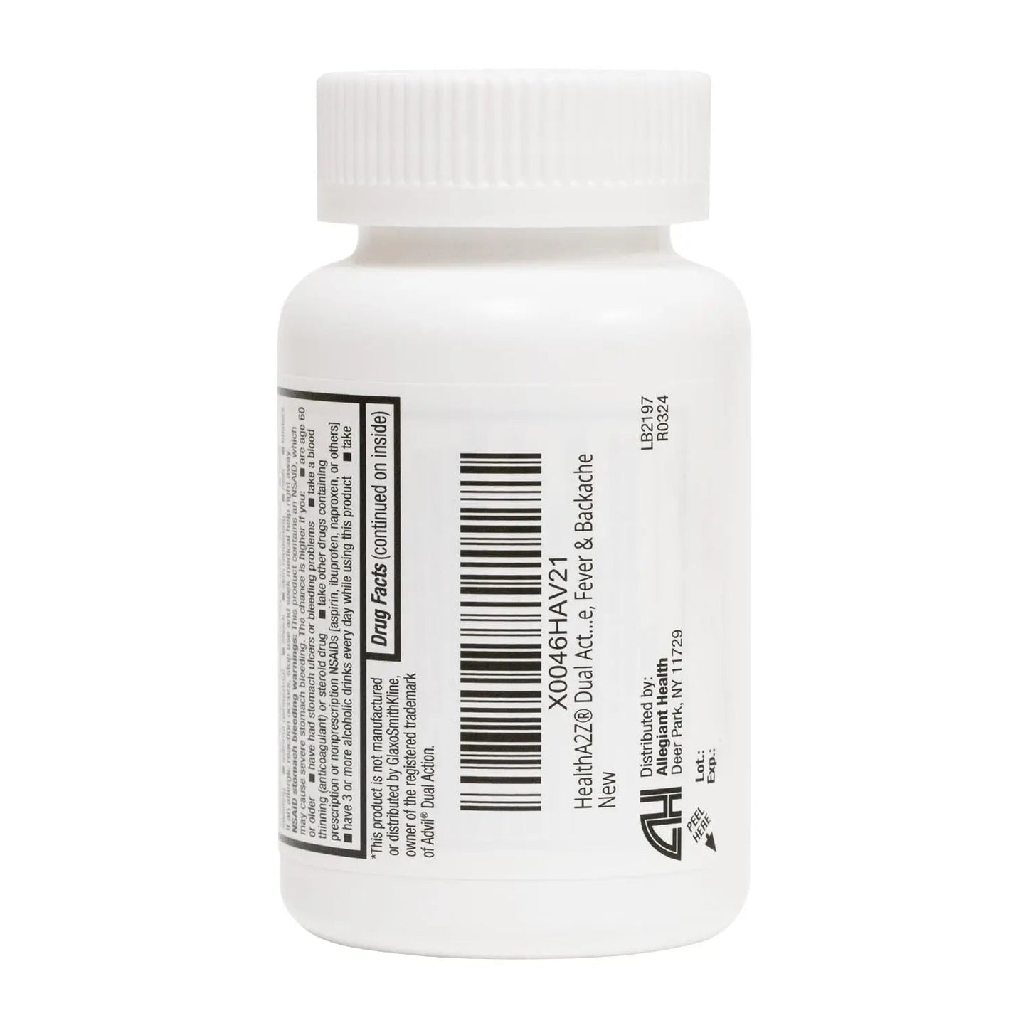 HealthA2Z® Dual Action Pain Relief | Acetaminophen 250mg & Ibuprofen (NSAID) 125mg | Contains Two Medicines | Relief from Headache, Fever & Backache (150 Caplets) - dailyvitalstore