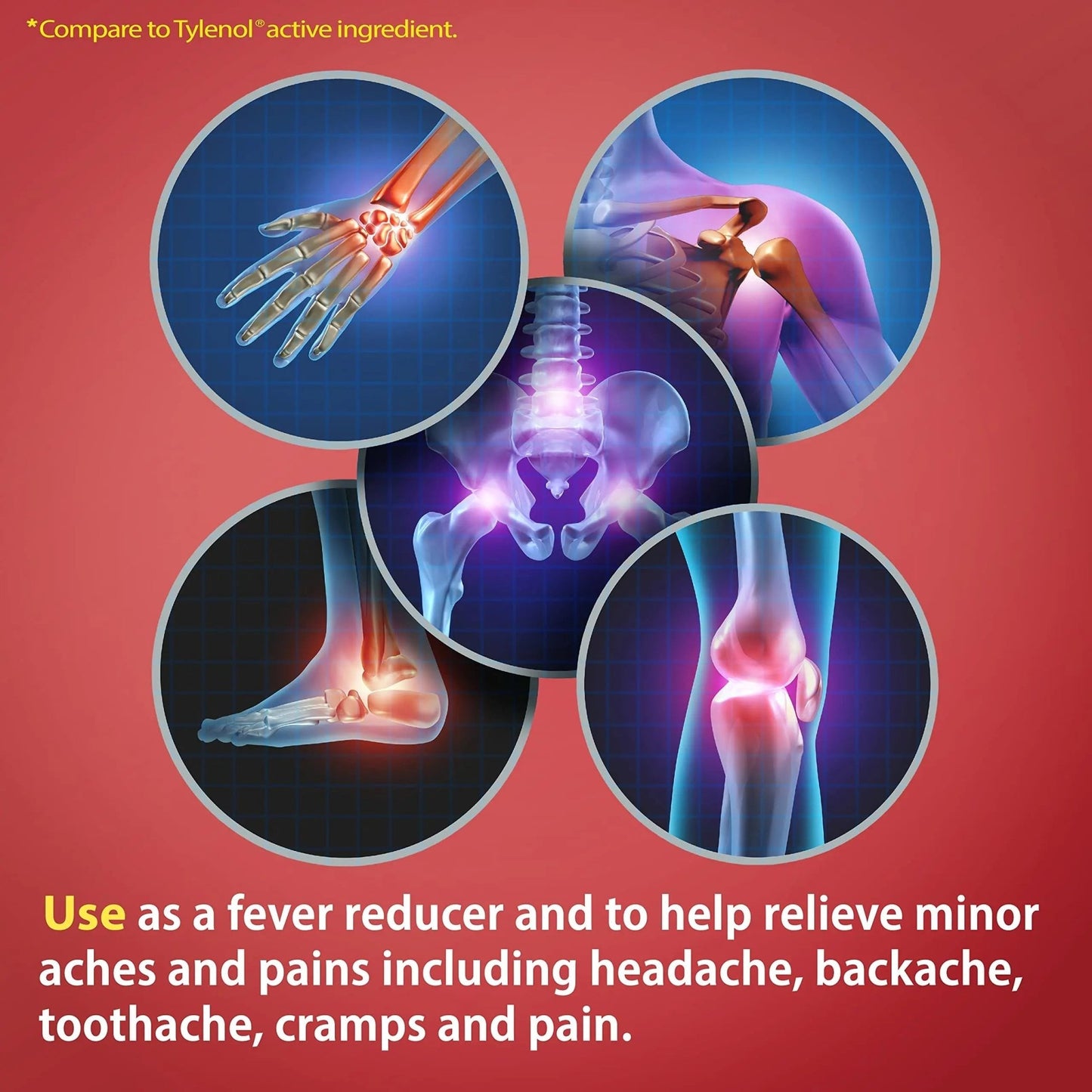 HealthA2Z® Extra Strength Pain Relief | Acetaminophen 500mg | Contains No Aspirin | Fever Reducer | Pain Reliever (500 Count (Pack of 1)) - dailyvitalstore