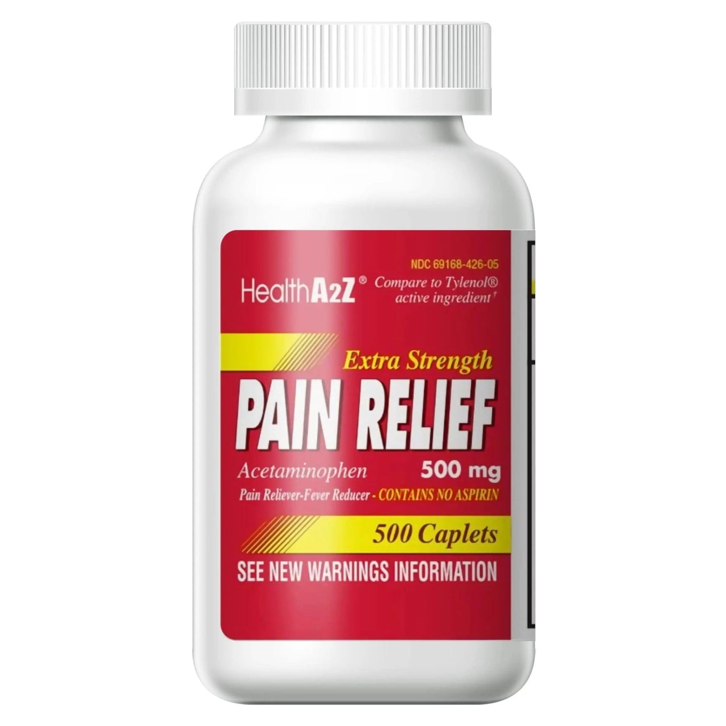 HealthA2Z® Extra Strength Pain Relief | Acetaminophen 500mg | Contains No Aspirin | Fever Reducer | Pain Reliever (500 Count (Pack of 1)) - dailyvitalstore