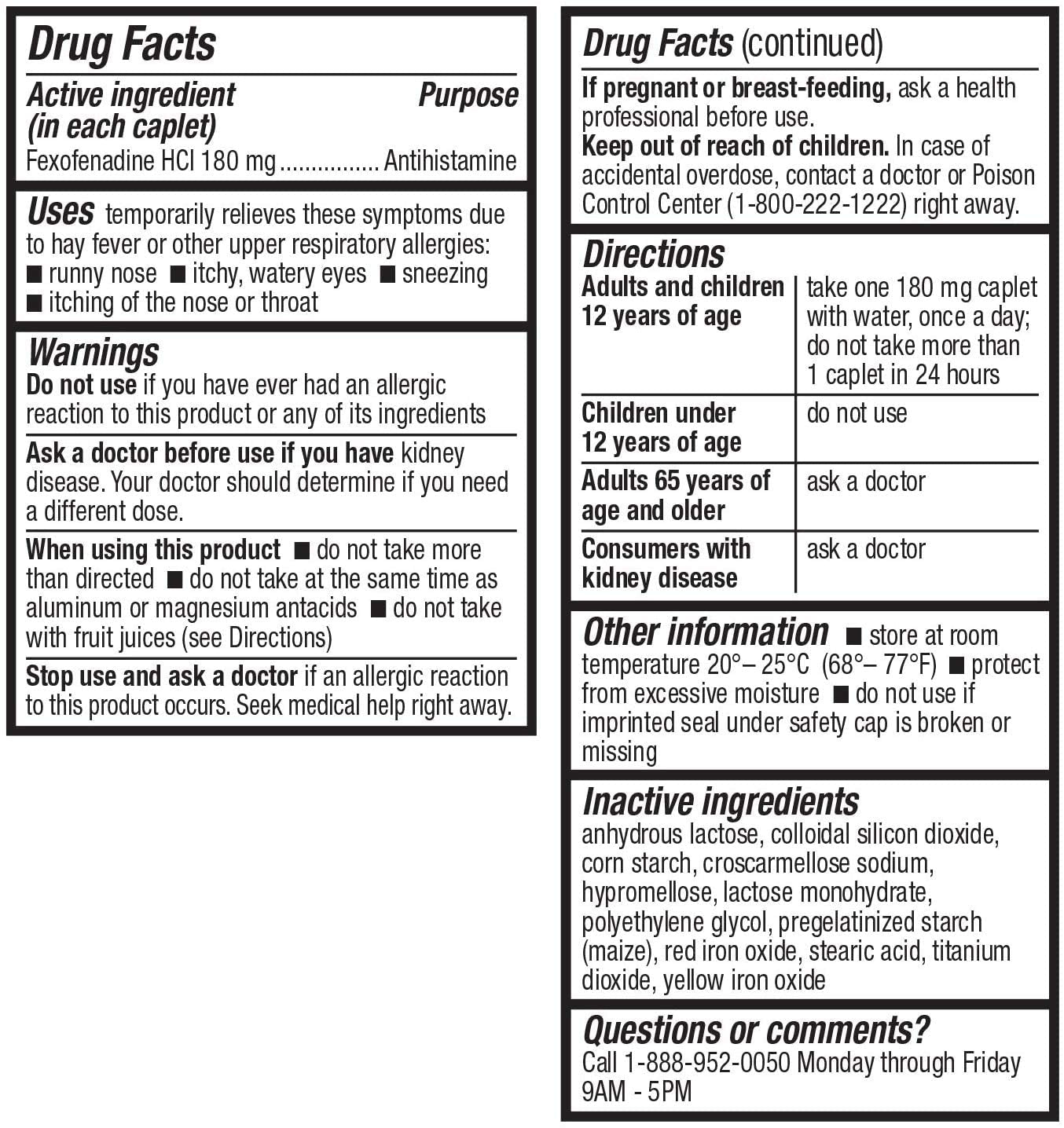 HealthA2Z Fexofenadine Hydrochloride 180mg, Antihistamine for Allergy Relief, 24-Hour Antihistamine for Allergy Relief (120 Count (Pack of 1)) - dailyvitalstore