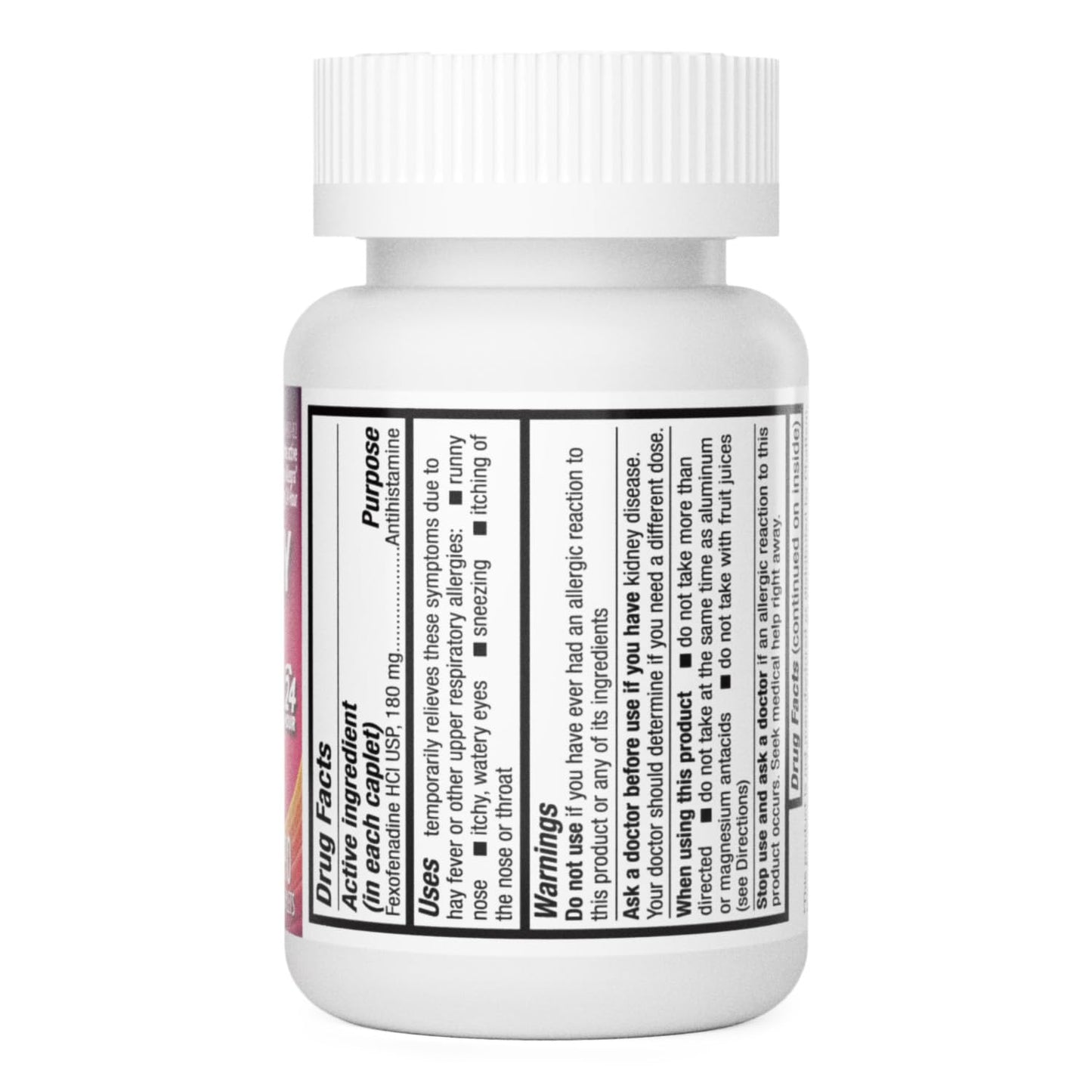 HealthA2Z Fexofenadine Hydrochloride 180mg, Antihistamine for Allergy Relief, 24-Hour Antihistamine for Allergy Relief (90 Counts) - dailyvitalstore