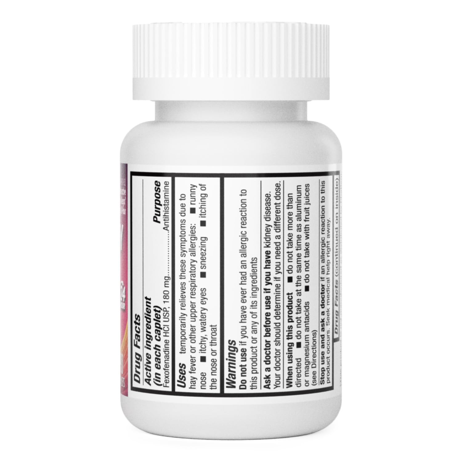 HealthA2Z Fexofenadine Hydrochloride 180mg, Antihistamine for Allergy Relief, 24-Hour Antihistamine for Allergy Relief (90 Counts) - dailyvitalstore
