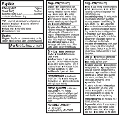 HealthA2Z® Ibuprofen 200mg | 500 Counts | Pain Relief | Body Aches | Headache | Arthritis | Cramps | Back Pain | Fever Reducer… (500 Count) - dailyvitalstore