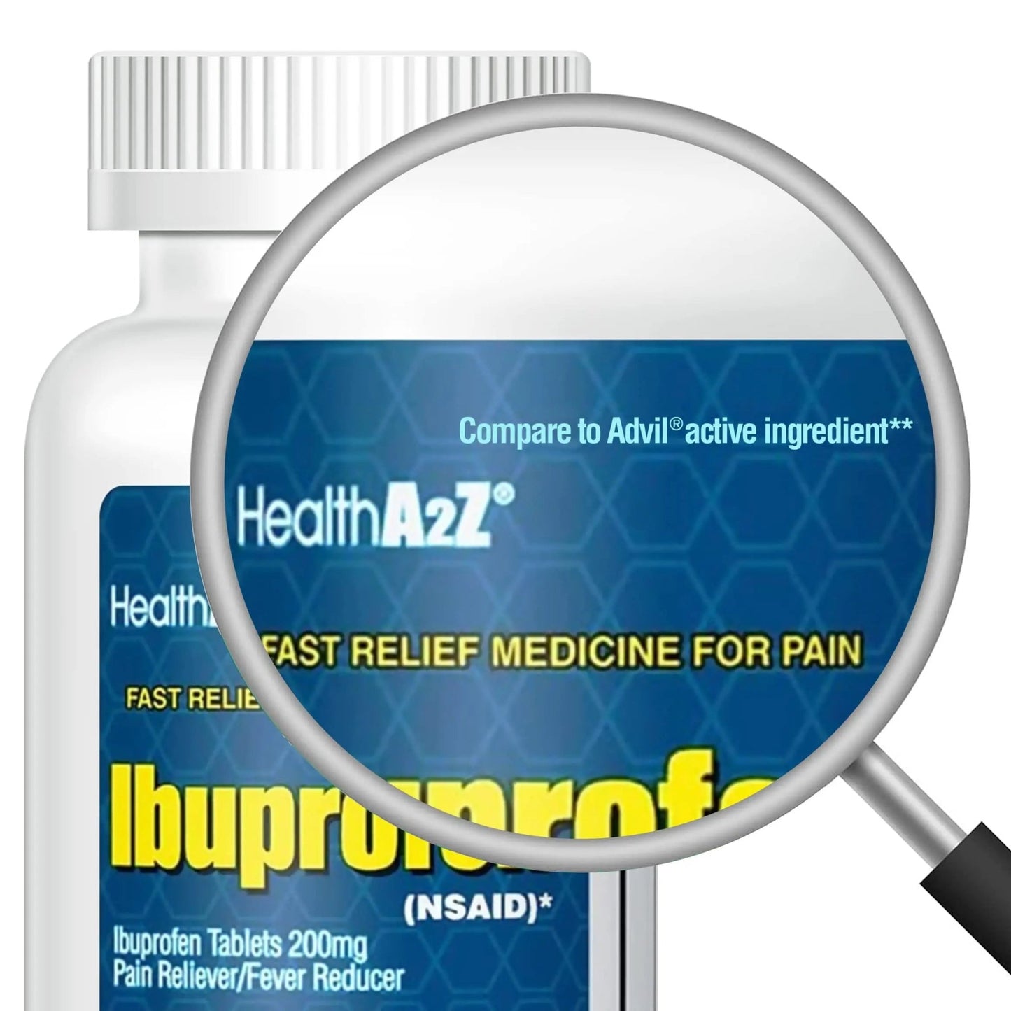 HealthA2Z® Ibuprofen 200mg | 500 Counts | Pain Relief | Body Aches | Headache | Arthritis | Cramps | Back Pain | Fever Reducer… (500 Count) - dailyvitalstore