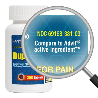 HealthA2Z® Ibuprofen 200mg | Pain Relief | Body Aches | Headache | Arthritis | Cramps | Back Pain | Fever Reducer… (250 Count) (Pack of 2) - dailyvitalstore