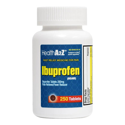 HealthA2Z Ibuprofen 200mg Tablets | Pain Reliever & Fever Reducer | 750 Total Tablets (250 Counts + 500 Counts) | Pain Relief for Headache, Muscle Pain, Joint Pain & Inflammation - dailyvitalstore