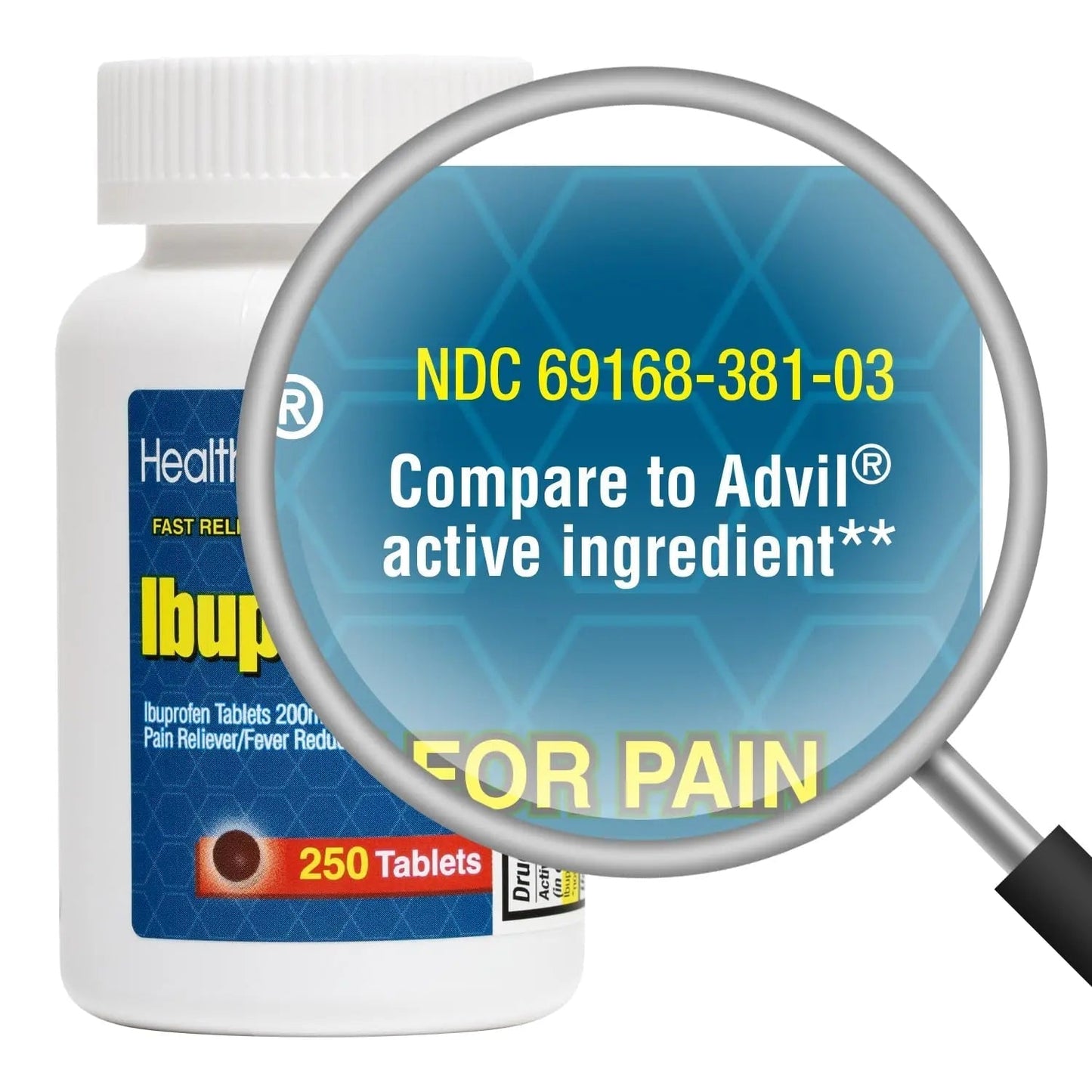 HealthA2Z Ibuprofen 200mg Tablets | Pain Reliever & Fever Reducer | 750 Total Tablets (250 Counts + 500 Counts) | Pain Relief for Headache, Muscle Pain, Joint Pain & Inflammation - dailyvitalstore