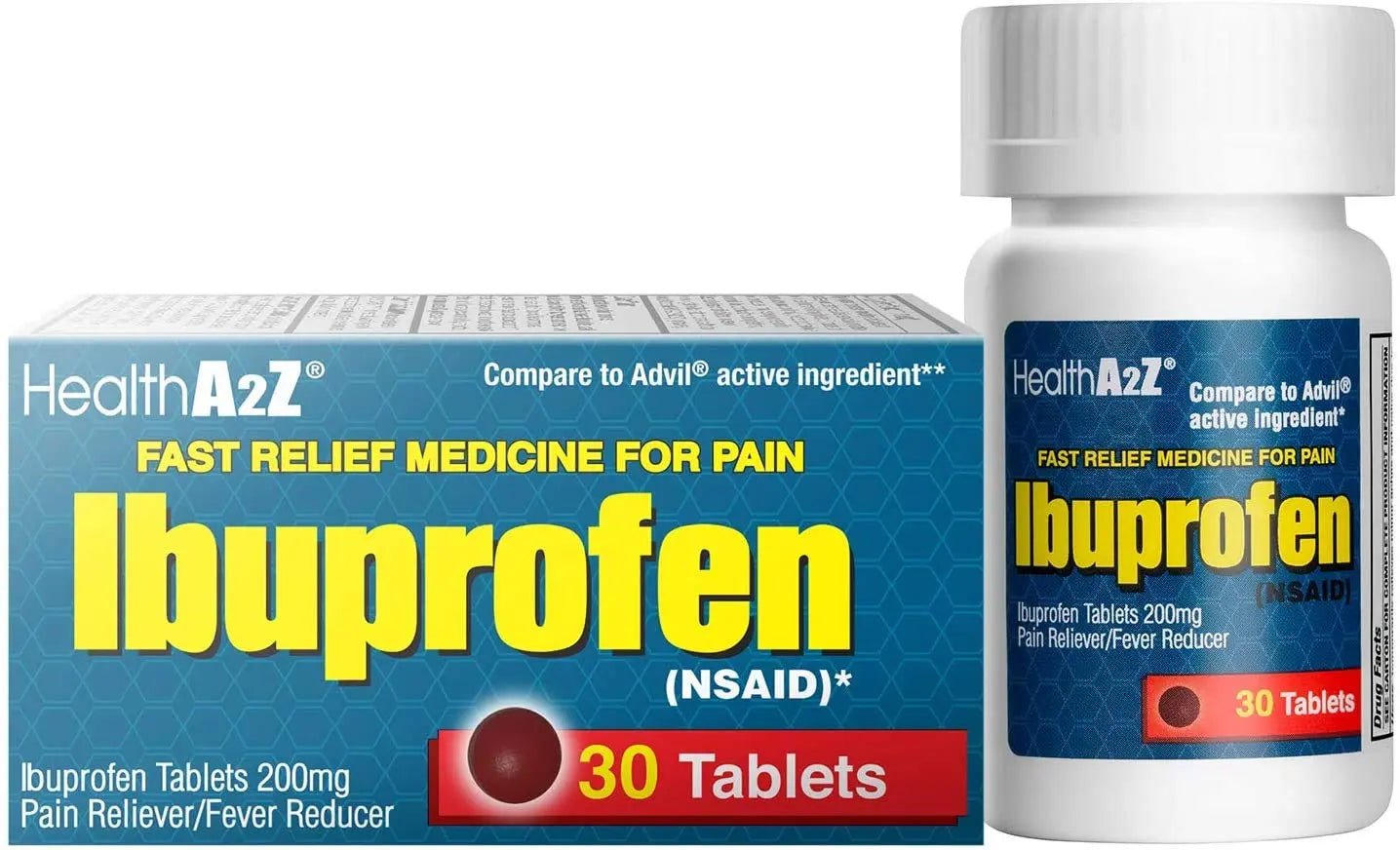 HealthA2Z® Ibuprofen Caplets 200mg | Pain Reliever & Fever Reducer | 24 Packs of 30 Tablets (720 Tablets Total) | Value Pack | NSAID - dailyvitalstore