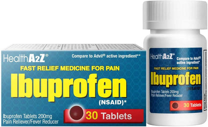 HealthA2Z® Ibuprofen Caplets 200mg | Pain Reliever & Fever Reducer | 24 Packs of 30 Tablets (720 Tablets Total) | Value Pack | NSAID - dailyvitalstore