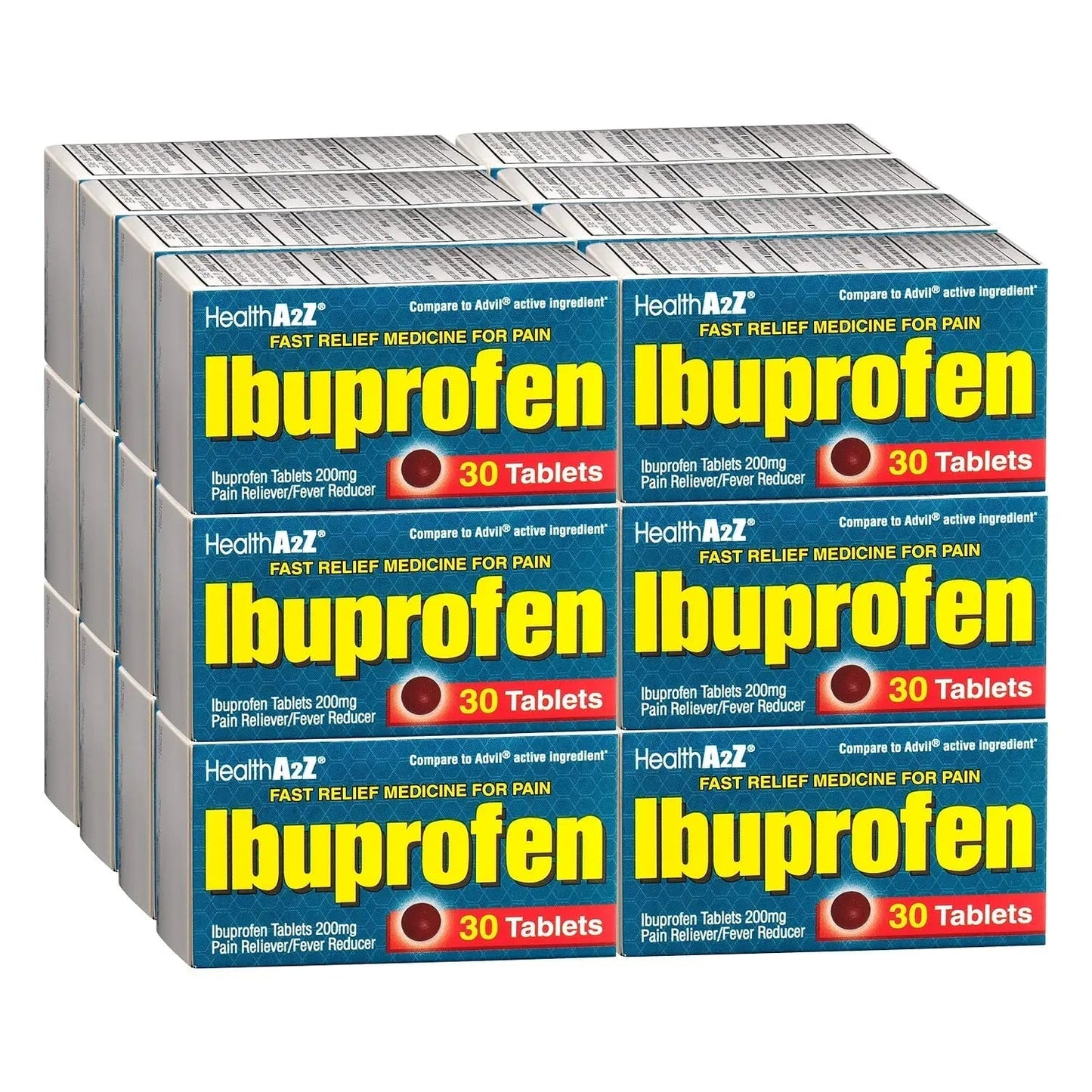 HealthA2Z® Ibuprofen Caplets 200mg | Pain Reliever & Fever Reducer | 24 Packs of 30 Tablets (720 Tablets Total) | Value Pack | NSAID - dailyvitalstore