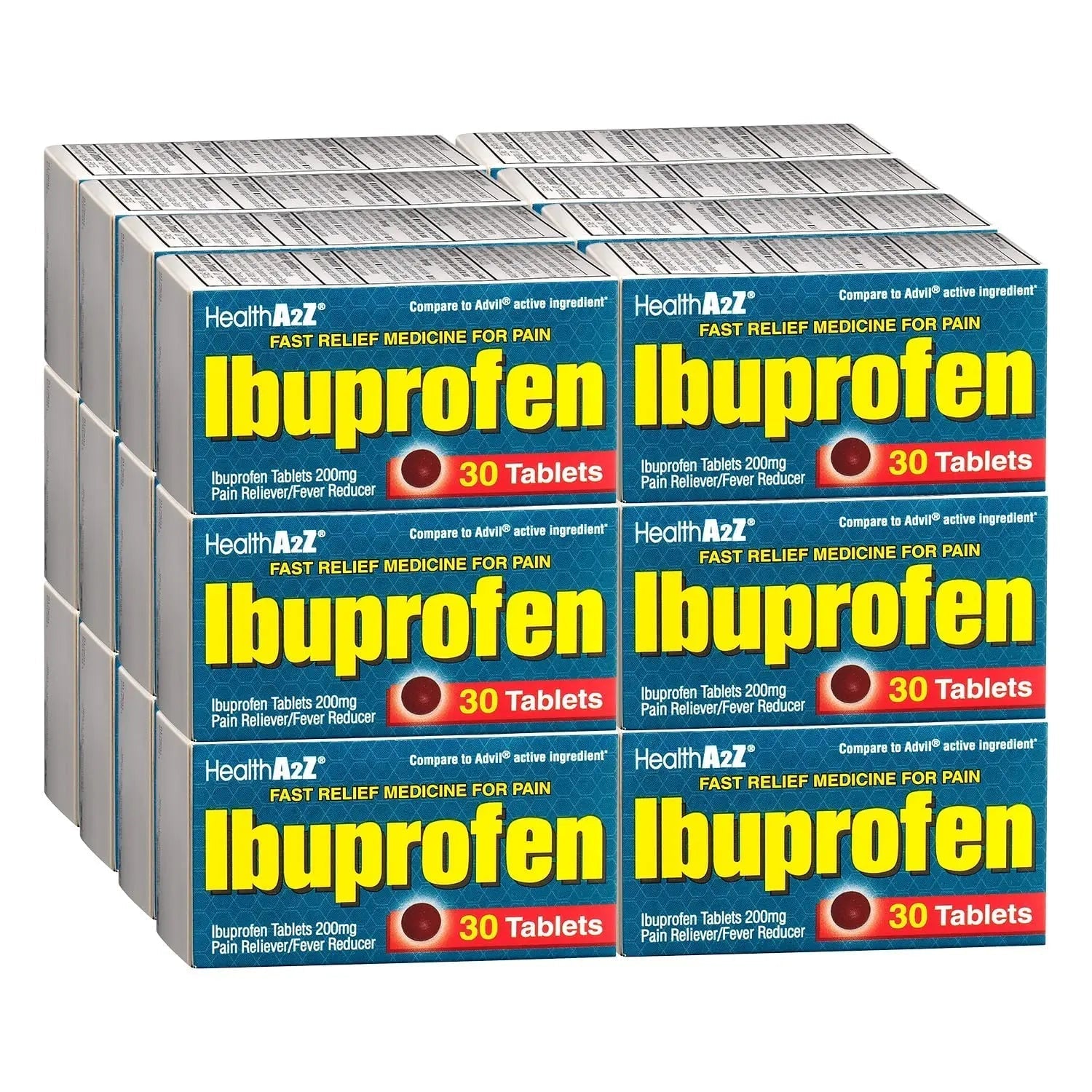 HealthA2Z® Ibuprofen Caplets 200mg | Pain Reliever & Fever Reducer | 24 Packs of 30 Tablets (720 Tablets Total) | Value Pack | NSAID - dailyvitalstore