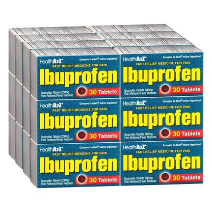 HealthA2Z® Ibuprofen Caplets 200mg | Pain Reliever & Fever Reducer | 24 Packs of 30 Tablets (720 Tablets Total) | Value Pack | NSAID - dailyvitalstore