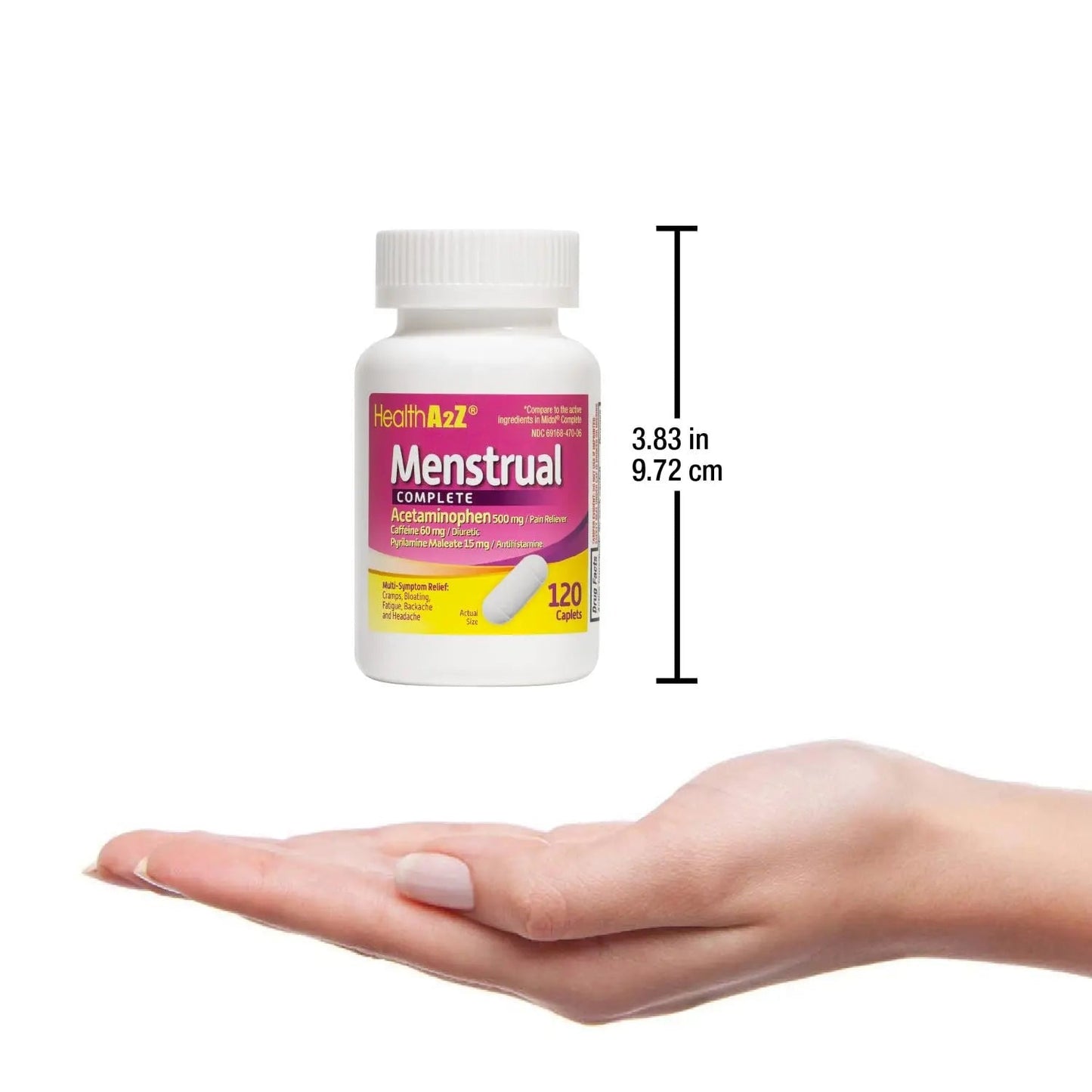 HealthA2Z® Menstrual Complete Pain Relief Tablets | Relieves Cramps, Bloating, Fatigue, Backache & Headache (120 Counts) (Pack of 2) - dailyvitalstore