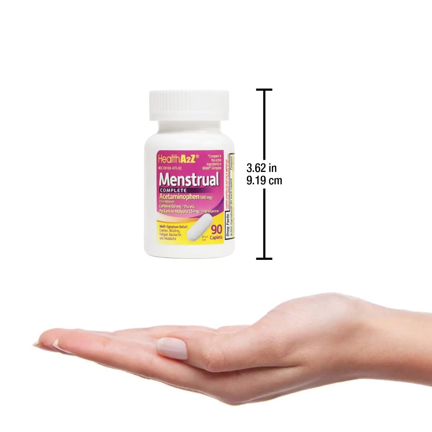 HealthA2Z® Menstrual Complete Pain Relief Tablets | Relieves Cramps, Bloating, Fatigue, Backache & Headache (90 Counts) - dailyvitalstore