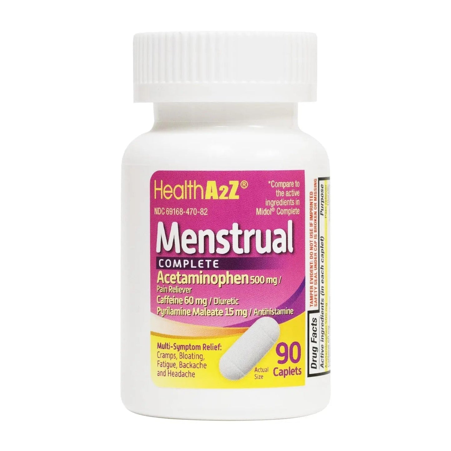 HealthA2Z® Menstrual Complete Pain Relief Tablets | Relieves Cramps, Bloating, Fatigue, Backache & Headache (90 Counts) - dailyvitalstore