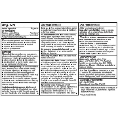 HealthA2Z® Naproxen Sodium 220mg | 300 Caplets | NSAID | Pain Reliever & Fever Reducer - dailyvitalstore