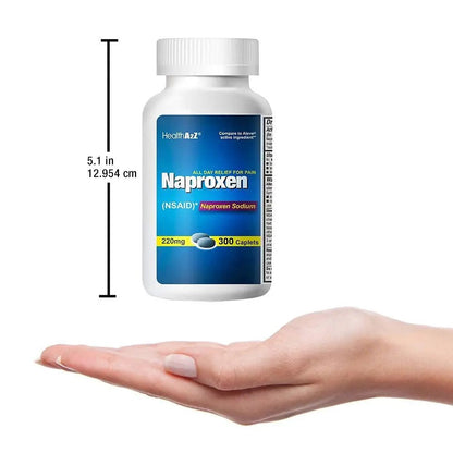 HealthA2Z® Naproxen Sodium 220mg | 300 Caplets | NSAID | Pain Reliever & Fever Reducer - dailyvitalstore
