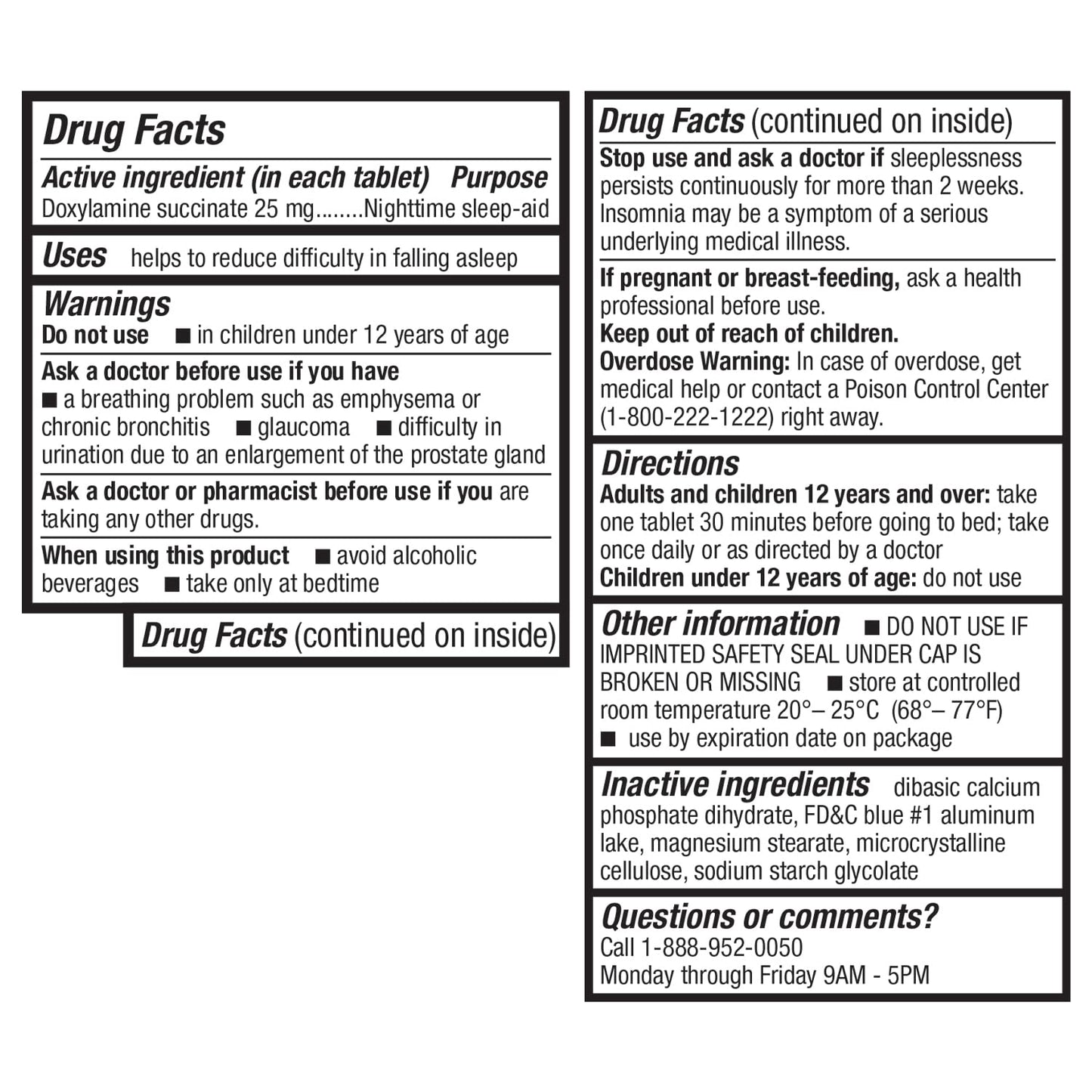 HealthA2Z® Nighttime Sleep-Aid, Doxylamine Succinate Tablets 25mg, 120 Counts (Pack of 1), Safe & Effective - dailyvitalstore