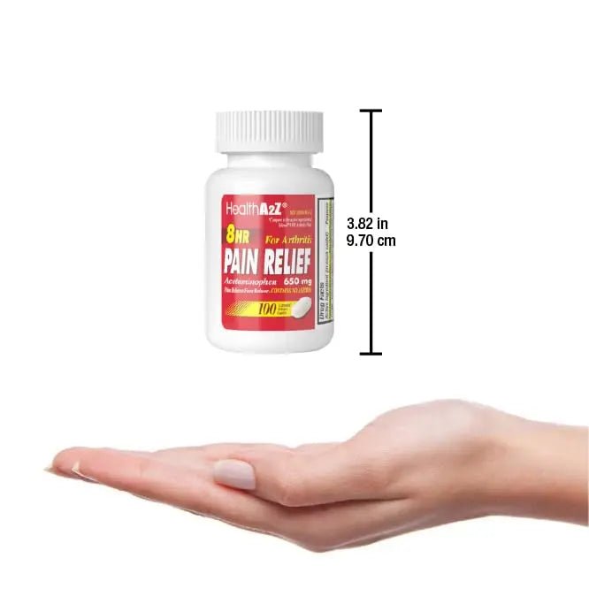HealthA2Z® Pain Relief Extended Release | Acetaminophen 650mg | 8 Hours | Arthiritis Pain | Pain Reliever - Fever Reducer | Contains no Aspirin (100 Count) - dailyvitalstore