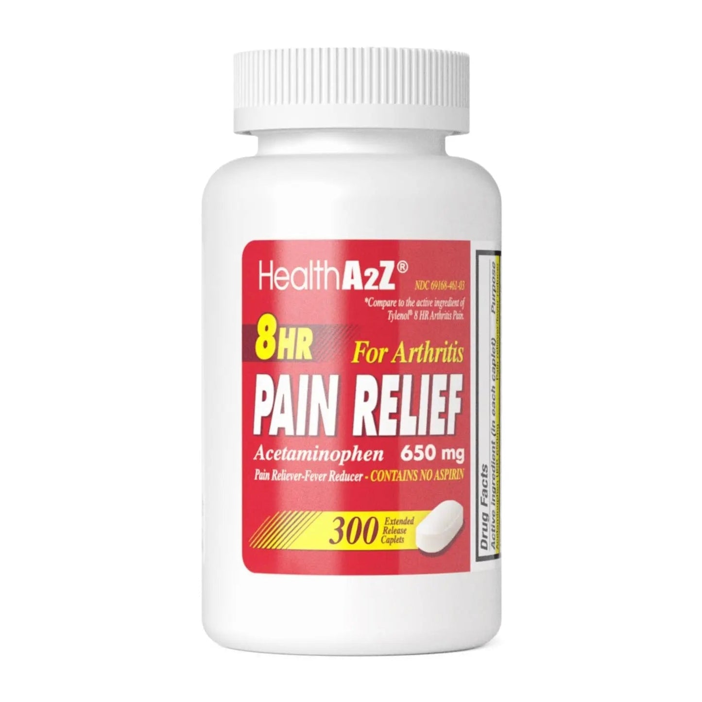 HealthA2Z® Pain Relief Extended Release | Acetaminophen 650mg | 8 Hours | Arthiritis Pain | Pain Reliever - Fever Reducer | Contains no Aspirin (300 Count) - dailyvitalstore