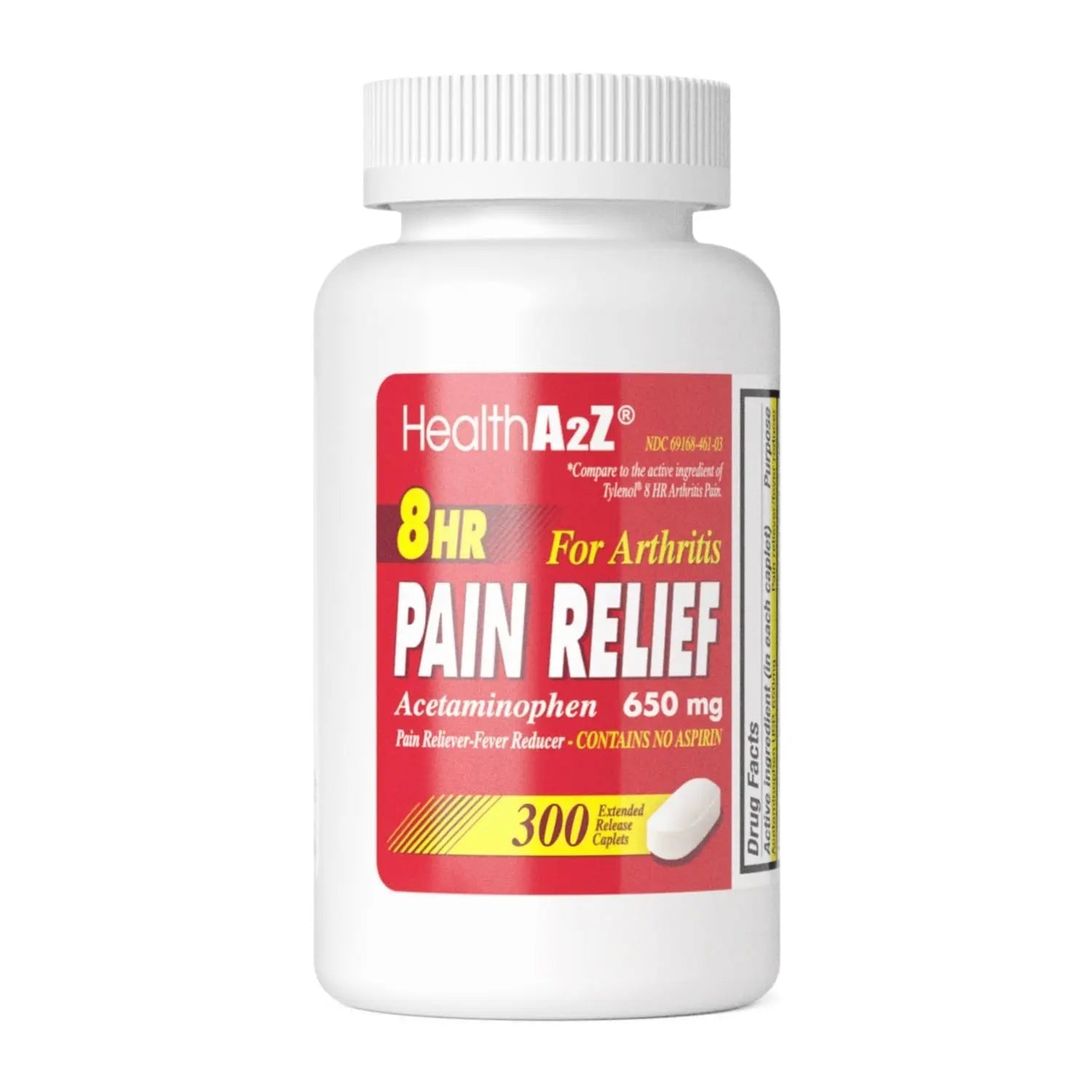 HealthA2Z® Pain Relief Extended Release | Acetaminophen 650mg | 8 Hours | Arthiritis Pain | Pain Reliever - Fever Reducer | Contains no Aspirin (300 Count) - dailyvitalstore
