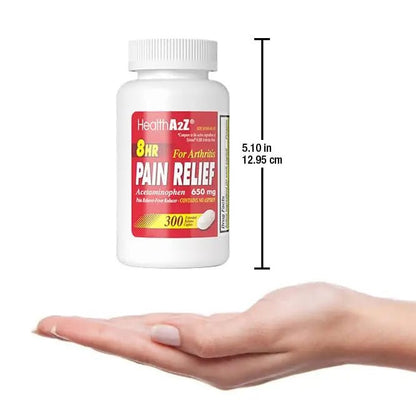 HealthA2Z® Pain Relief Extended Release | Acetaminophen 650mg | 8 Hours | Arthiritis Pain | Pain Reliever - Fever Reducer | Contains no Aspirin (300 Count) - dailyvitalstore