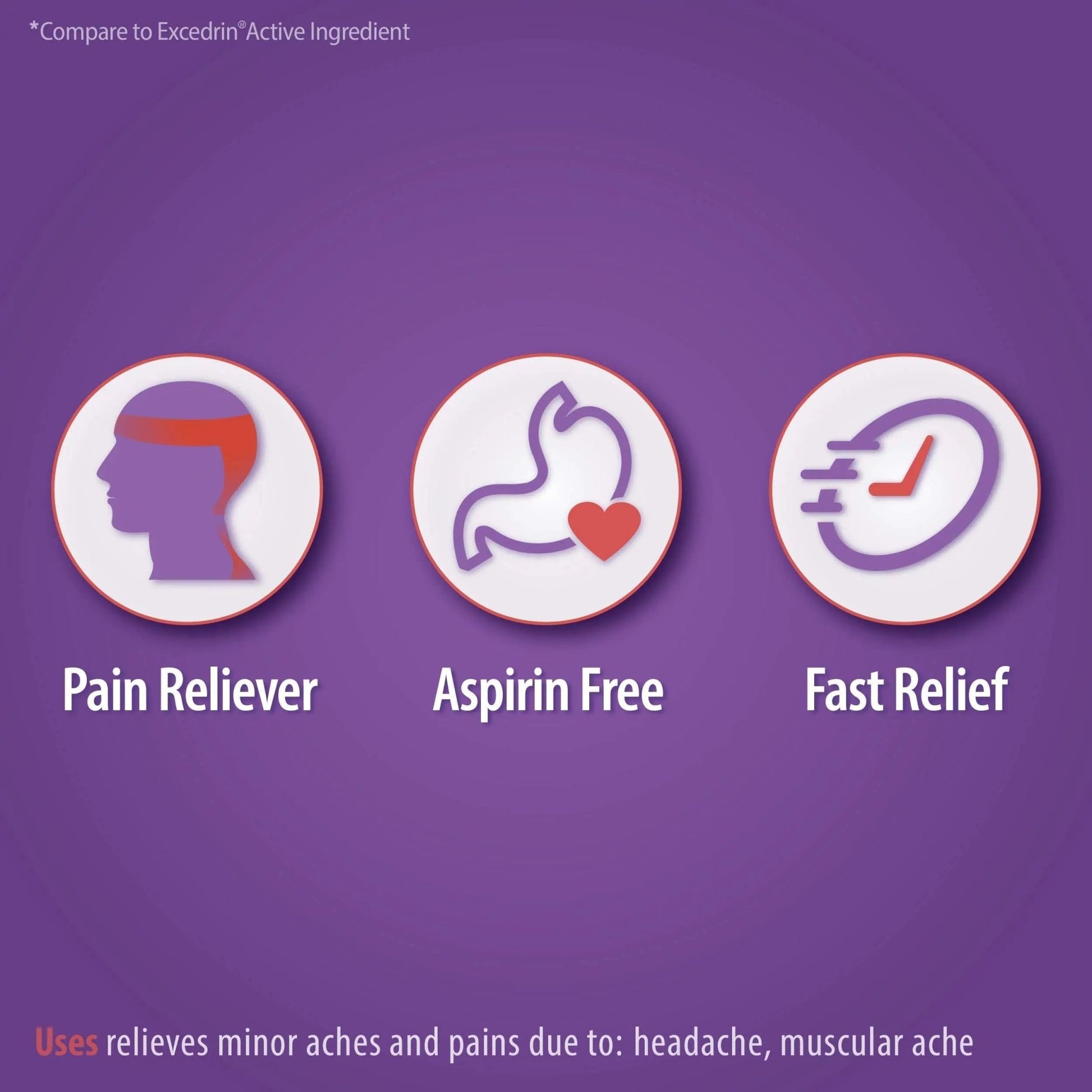 HealthA2Z® Tension Headache Relief | Acetaminophen 500mg | Caffeine 65mg | Pain Reliever Aid | Aspirin Free (200 caplets (Pack of 1)) - dailyvitalstore