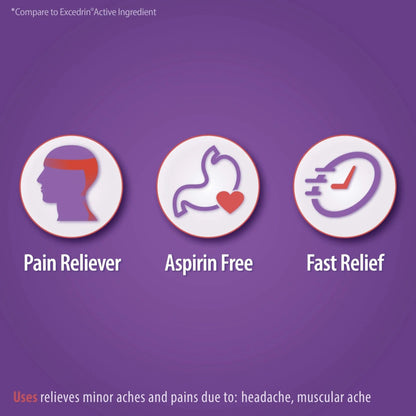 HealthA2Z® Tension Headache Relief | Acetaminophen 500mg | Caffeine 65mg | Pain Reliever Aid | Aspirin Free (200 caplets (Pack of 1)) - dailyvitalstore