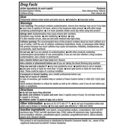 HealthA2Z® Tension Headache Relief | Acetaminophen 500mg | Caffeine 65mg | Pain Reliever Aid | Aspirin Free (200 caplets (Pack of 1)) - dailyvitalstore