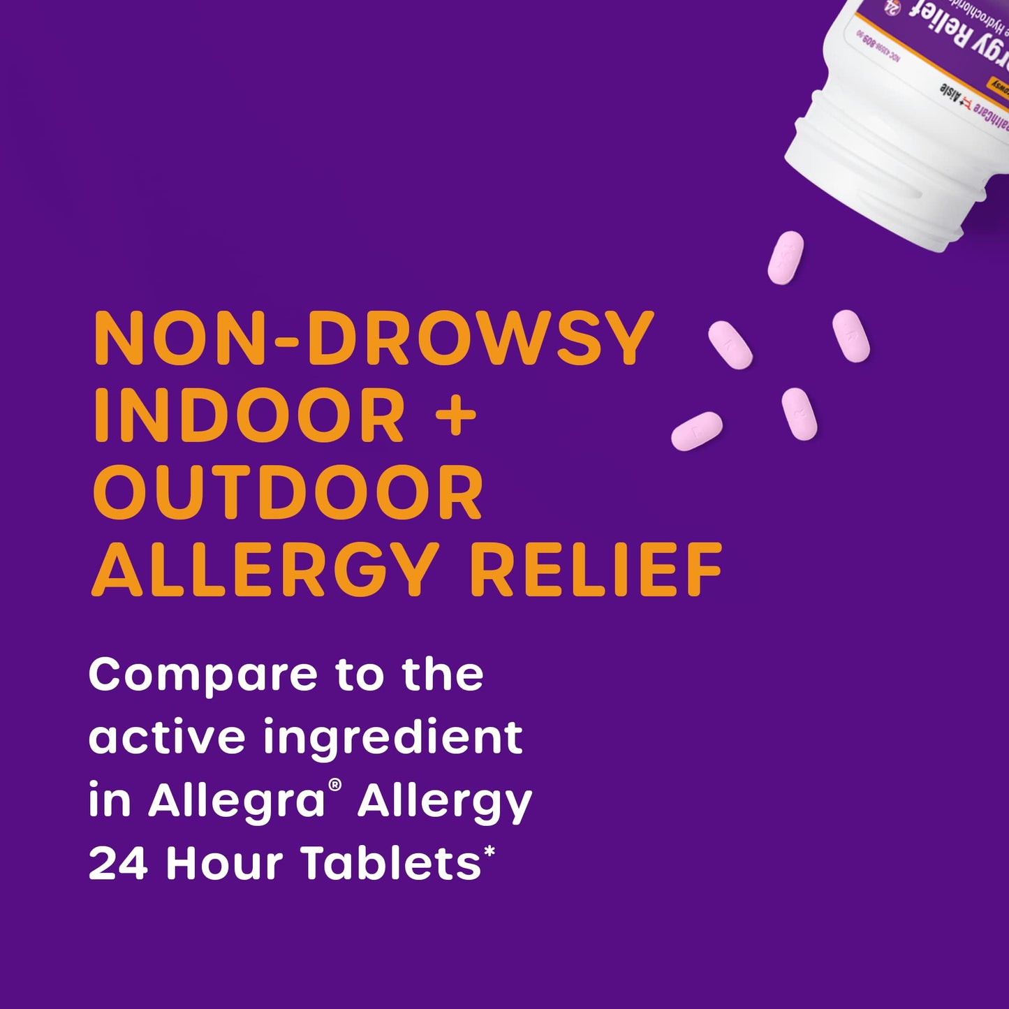 HealthCareAisle Allergy Relief - Fexofenadine Hydrochloride Tablets USP, 180 mg, 90 Tablets, Allergy Medication, Non-Drowsy 24-Hour Relief - dailyvitalstore