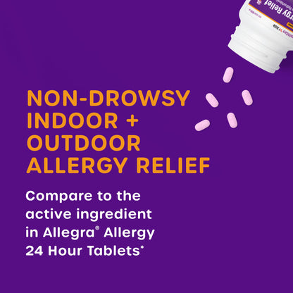HealthCareAisle Allergy Relief - Fexofenadine Hydrochloride Tablets USP, 180 mg, 90 Tablets, Allergy Medication, Non-Drowsy 24-Hour Relief - dailyvitalstore