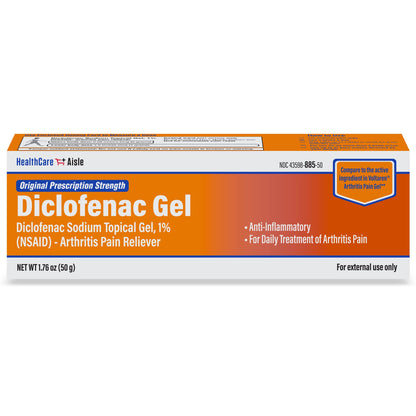 HealthCareAisle Diclofenac Gel, 1%, Arthritis Pain Relief - 50 g tube - Original Prescription Strength (NSAID) - dailyvitalstore