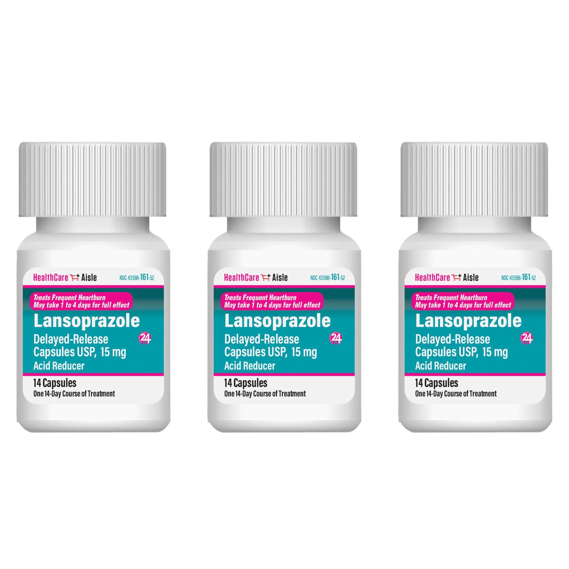HealthCareAisle Lansoprazole 15 mg - 42 Delayed-Release Capsules - Acid Reducer, Treats Frequent Heartburn - dailyvitalstore