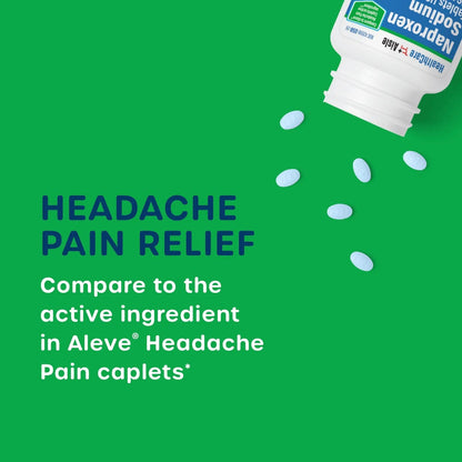 HealthCareAisle Naproxen Sodium, 220 mg - 225 caplets - Headache Pain Reliever, Up to 12 Hours of Relief - dailyvitalstore