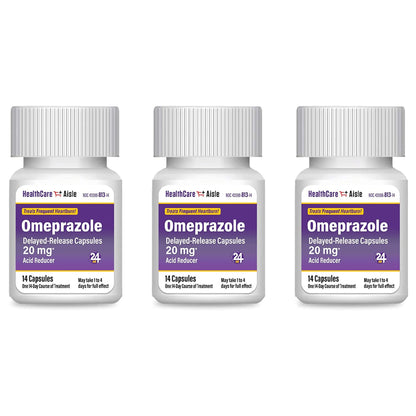 HealthCareAisle Omeprazole 20 mg, 42 Delayed-Release Capsules - Acid Reducer, Treats Frequent Heartburn, 42 Count (Pack of 1) - dailyvitalstore