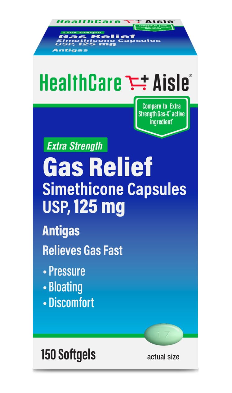 HealthCareAisle Simethicone Capsules 125 mg 150 ct - dailyvitalstore