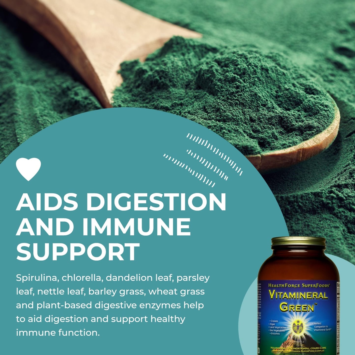 HEALTHFORCE SUPERFOODS Vitamineral Green - Mineral Supplement for Immune & Thyroid Support - Green Powder Supplement with Ingredients from The Land - Gluten-Free & Vegan - 500 Grams - dailyvitalstore