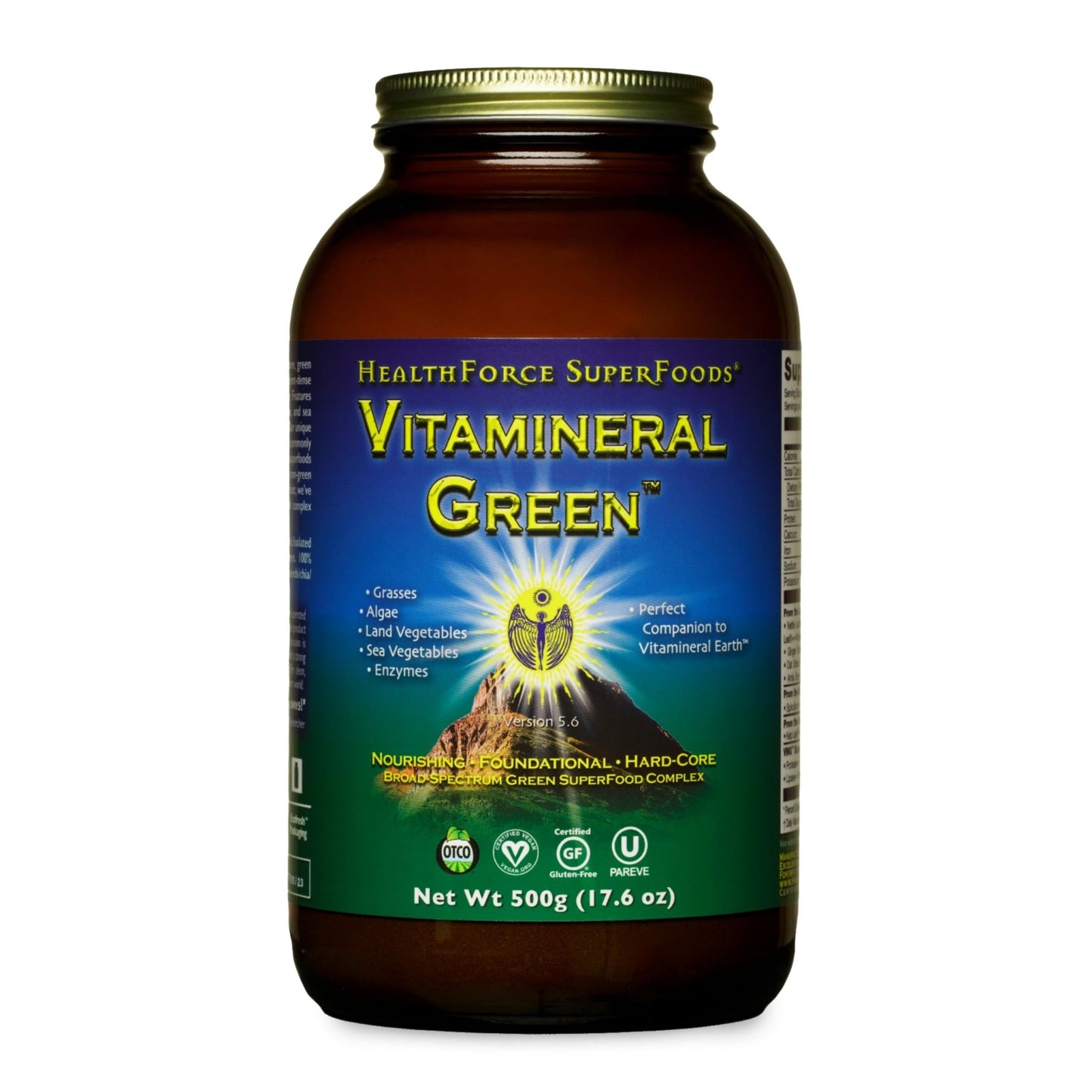 HEALTHFORCE SUPERFOODS Vitamineral Green - Mineral Supplement for Immune & Thyroid Support - Green Powder Supplement with Ingredients from The Land - Gluten-Free & Vegan - 500 Grams - dailyvitalstore