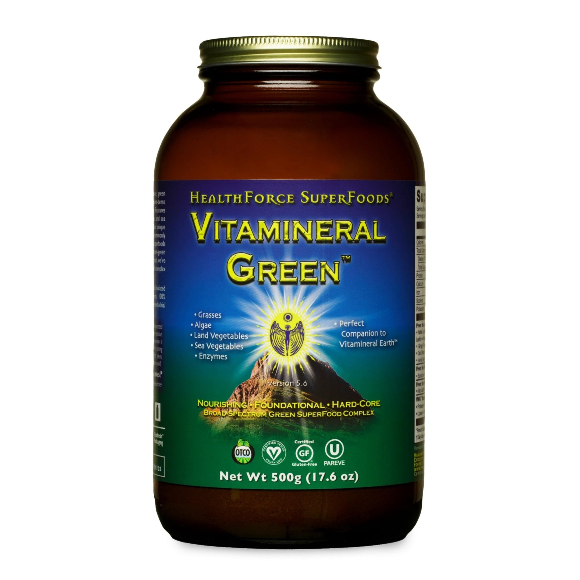 HEALTHFORCE SUPERFOODS Vitamineral Green - Mineral Supplement for Immune & Thyroid Support - Green Powder Supplement with Ingredients from The Land - Gluten-Free & Vegan - 500 Grams - dailyvitalstore