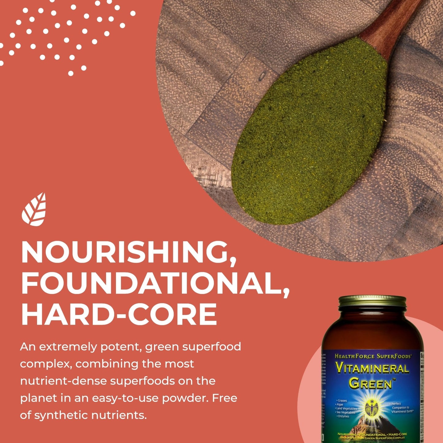 HEALTHFORCE SUPERFOODS Vitamineral Green - Mineral Supplement for Immune & Thyroid Support - Green Powder Supplement with Ingredients from The Land - Gluten-Free & Vegan - 500 Grams - dailyvitalstore