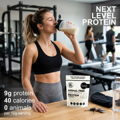 Healthier Comforts Animal-Free Egg White Protein Powder | Make Vegan Egg Omelets, Angel Food Cake, Meringue, Protein Shakes | Whips and Binds Just Like Traditional Egg Whites (8 oz) - dailyvitalstore