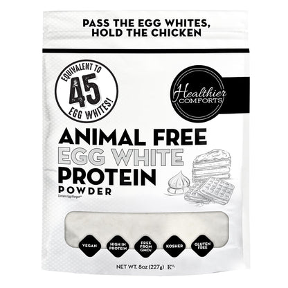 Healthier Comforts Animal-Free Egg White Protein Powder | Make Vegan Egg Omelets, Angel Food Cake, Meringue, Protein Shakes | Whips and Binds Just Like Traditional Egg Whites (8 oz) - dailyvitalstore