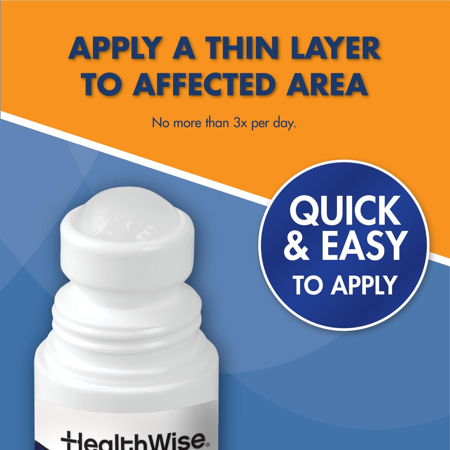 HealthWise 2X Medicated Roll-On | 10% Menthol + 20% Methyl Salicylate | Pain Relief Cream | 3 oz. 88.5 mL | Quick-Dry Formula | Immediate Penetrating Action | Topical Analgesic - dailyvitalstore
