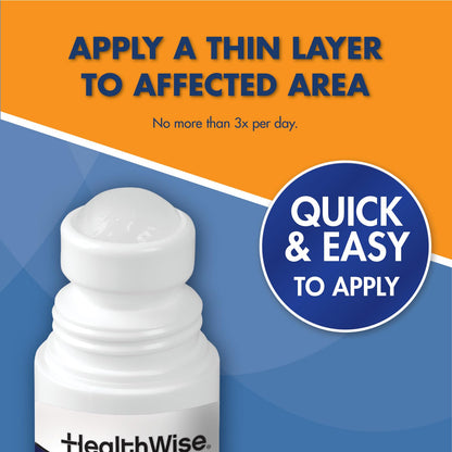HealthWise 2X Medicated Roll-On | 10% Menthol + 20% Methyl Salicylate | Pain Relief Cream | 3 oz. 88.5 mL | Quick-Dry Formula | Immediate Penetrating Action | Topical Analgesic - dailyvitalstore