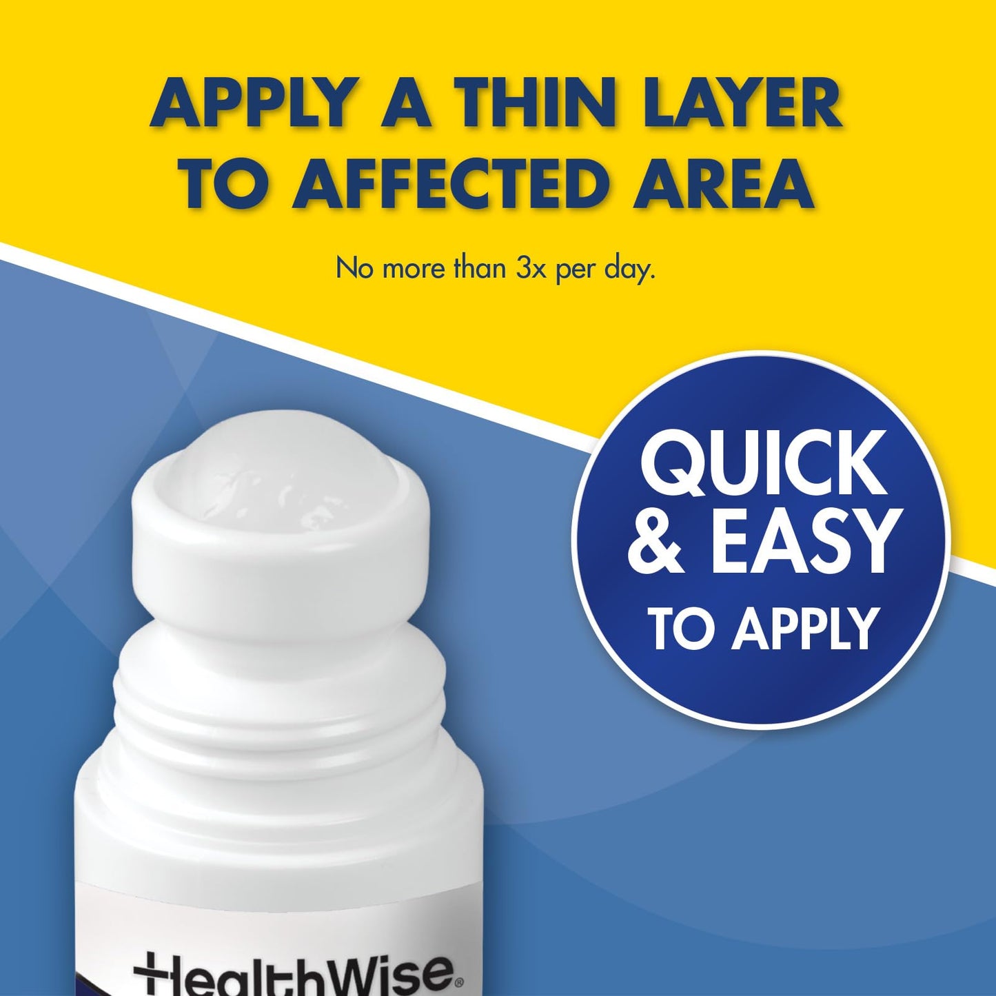 HealthWise 4% Lidocaine Roll-On | OTC Strength | Pain Relief Liquid | 2.5 oz. 73 mL | Non-Greasy, Unscented Formula | Topical Anesthetic - dailyvitalstore