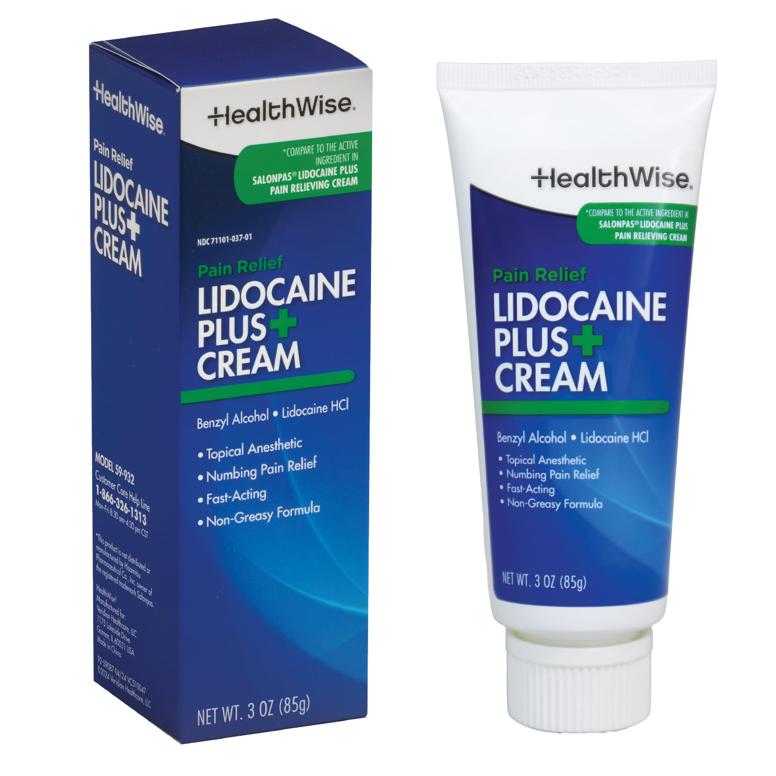 HealthWise Lidocaine Plus+ Cream | Numbs Away Pain | | Non-Greasy | 3.0 Oz | 4% OTC Lidocaine + 10% Benzyl Alcohol | Topical Anesthetic - dailyvitalstore