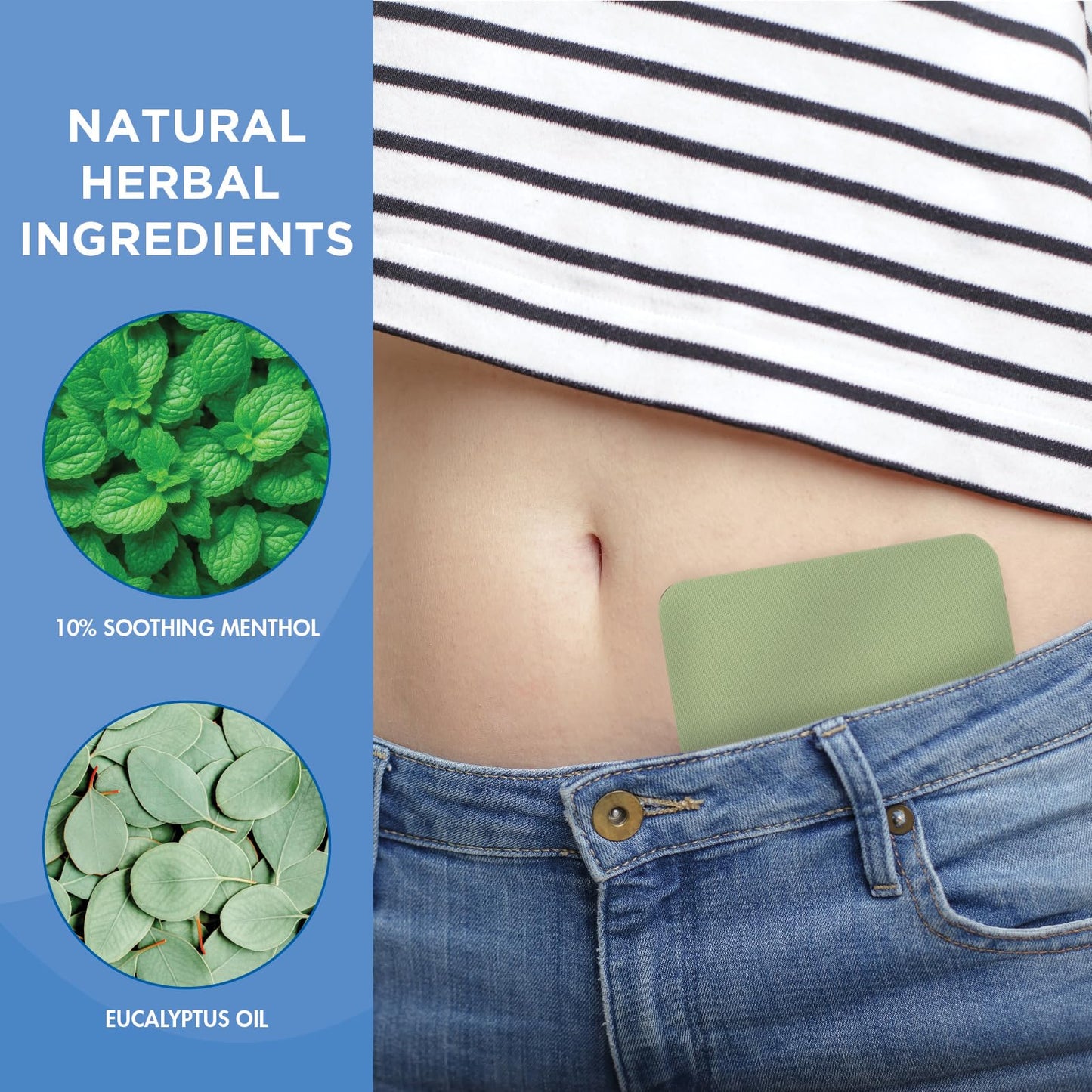 HealthWise Menstrual Pain Relief Bundle | Twenty 10% Menthol + Eucalyptus Period Patches | Generous XL Size Patch | Natural, Therapeutic Care at Home - dailyvitalstore