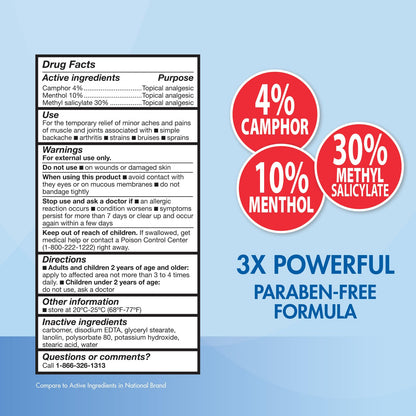 HealthWise Pain Relief Cream | Ultra OTC Strength | 4% Camphor + 10% Menthol + 30% Methly Saliclylate | Non-Greasy Formula | 4.0 Oz | Topical Analgesic - dailyvitalstore