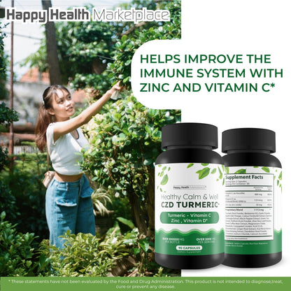 Healthy Calm & Well CDZ Gummies Capsules - Our Best CDZ Supplement Vitamin C D and Zinc - Turmeric Vitamin C D Zinc Magnesium - Our Best Calmwell Cdc Gummies Capsules Zinc Vitamin C Vitamin D Turmeric - dailyvitalstore